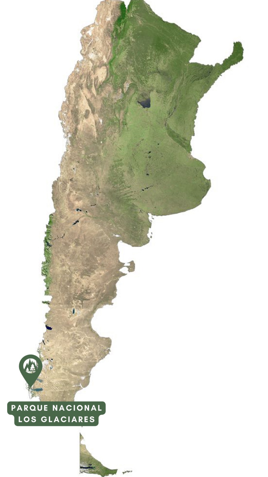 Mapa del Parque Nacional Los Glaciares