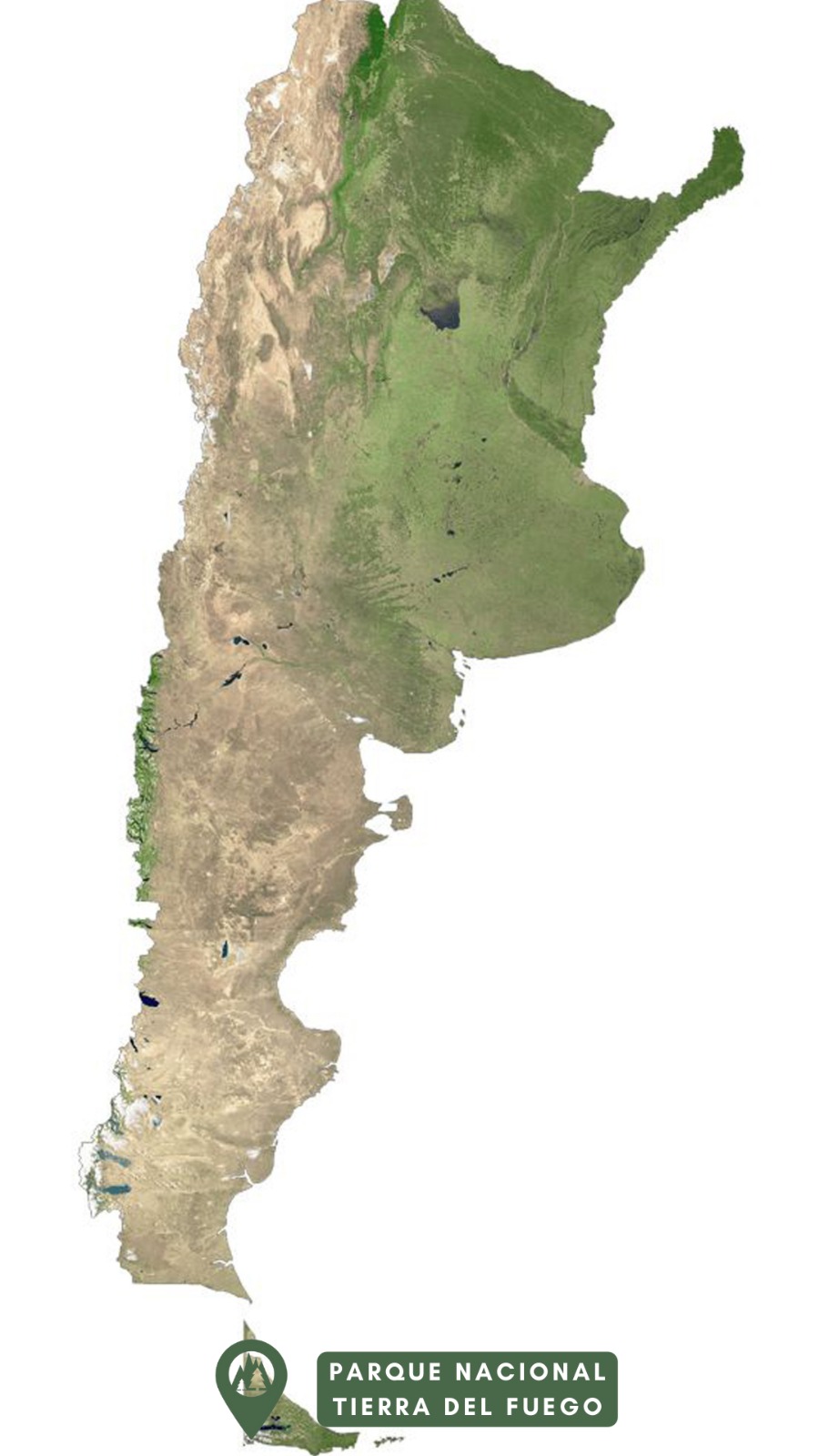 Mapa del Parque Nacional Tierra del Fuego