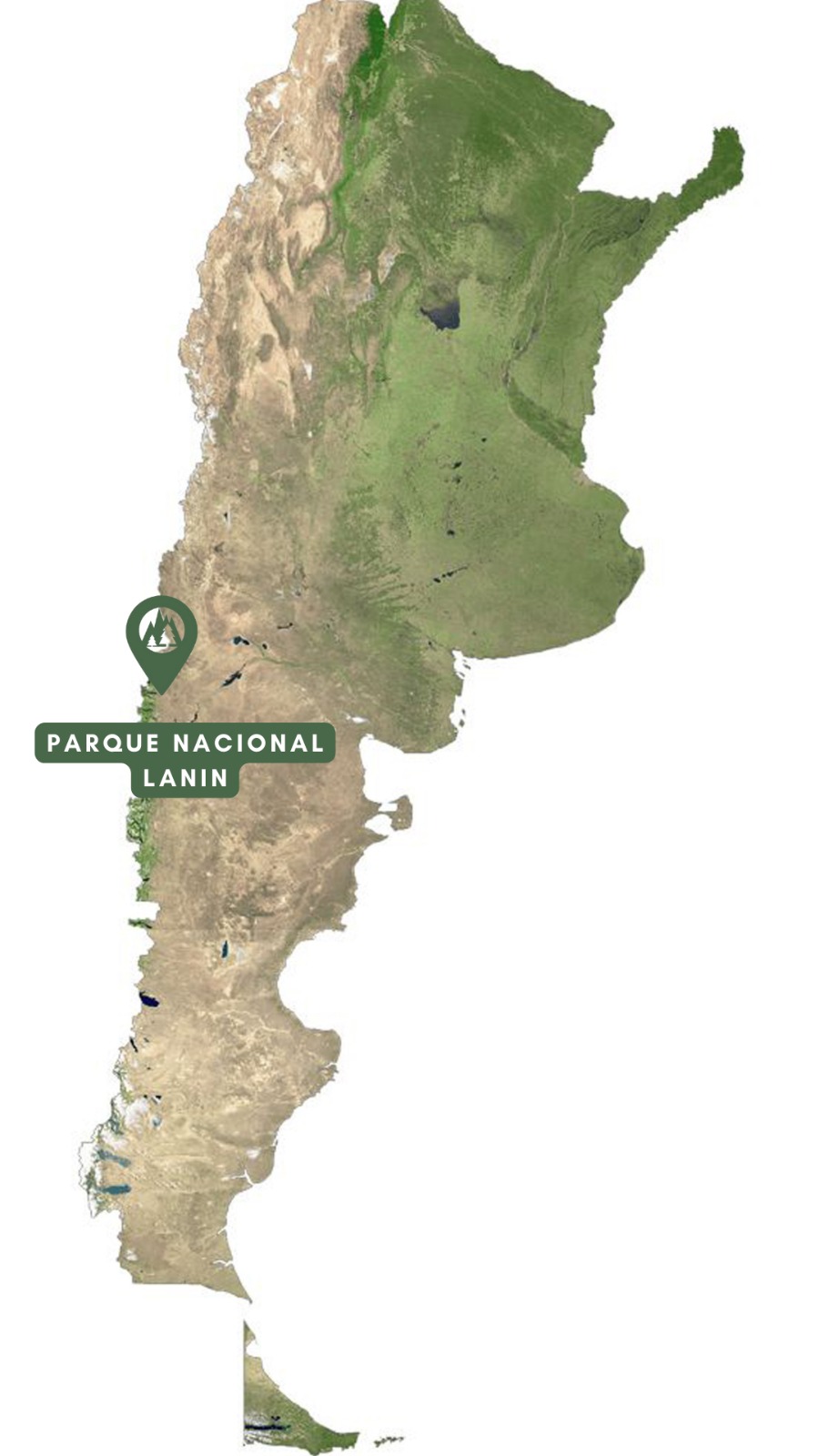 Mapa del Parque Nacional Lanín